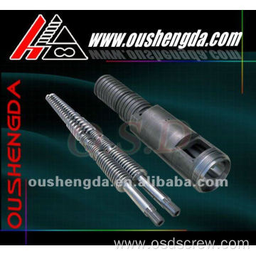 Conical Twin Screw and barrel for plastic Extruder(Extruder screw)